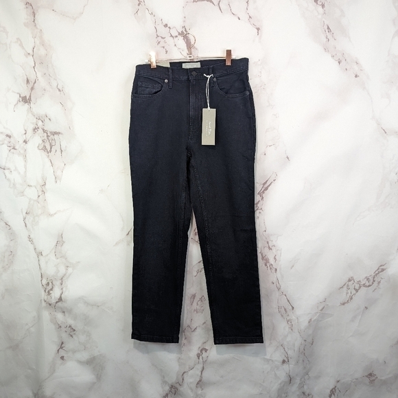 Everlane Jean The Original Cheeky Straight High Rise Coal Black Zip Denim - Picture 3 of 14